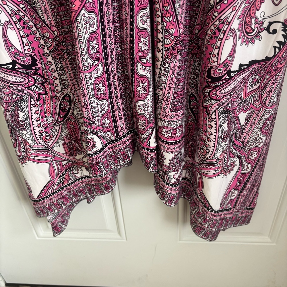 NWT INC Int. Concepts Sleeveless Pink/White Paisley Print Maxi Dress, Size 2X - Picture 2 of 14
